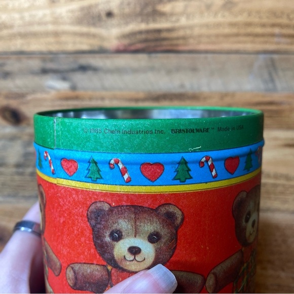 Christmas Teddy Bear Musical Tin Bristol Ware 1985 (Vintage, Collectible, Rare) - Picture 6 of 10